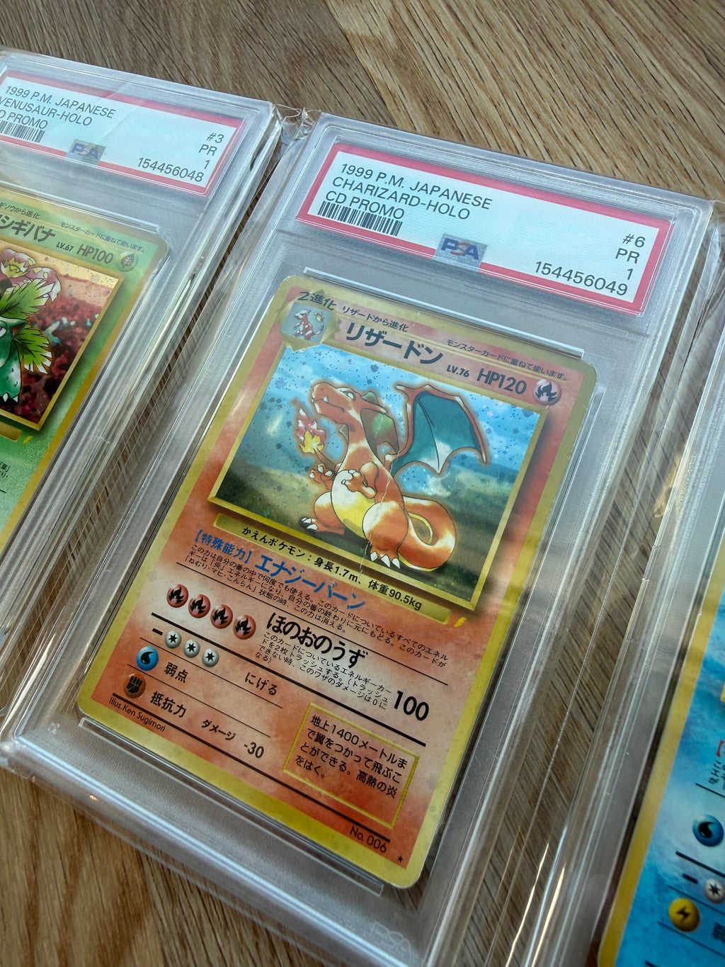Japansk CD Promo sæt: Venusaur, Charizard & Blastoise - PSA 1